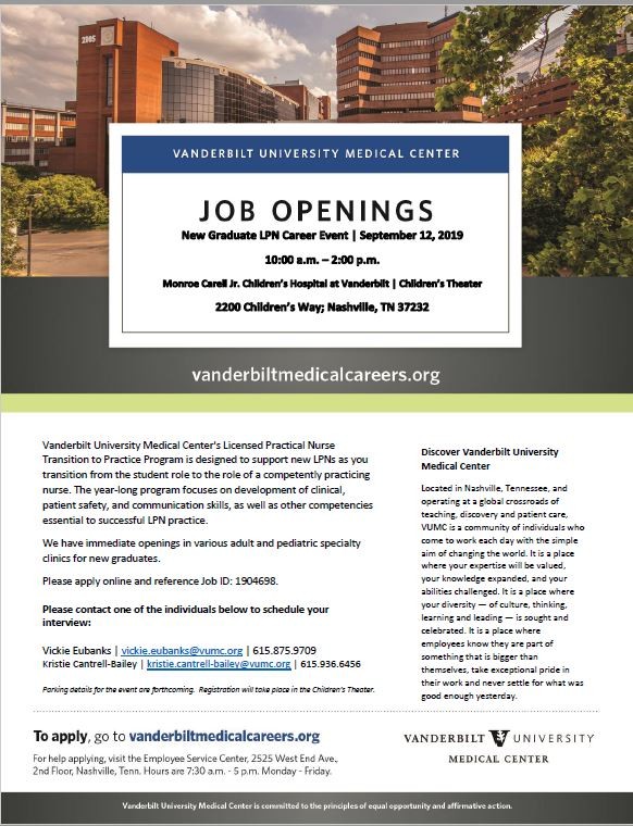 LPN Alumni Job Postings TCAT Nashville